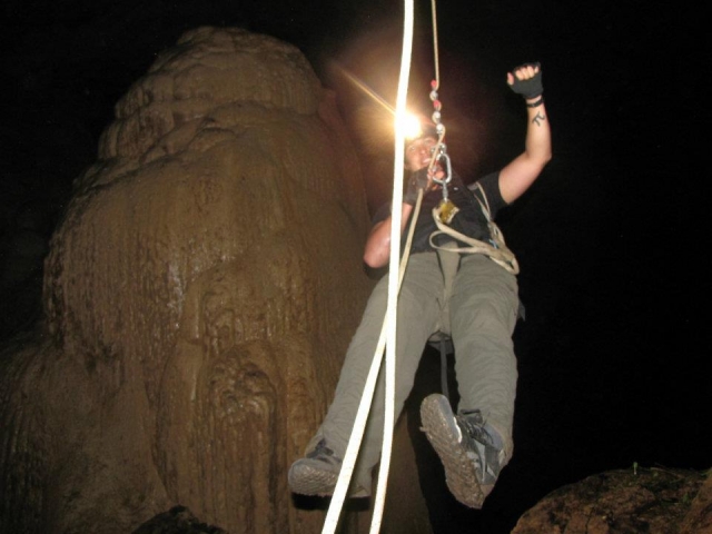  Fin de la descente en rappel 